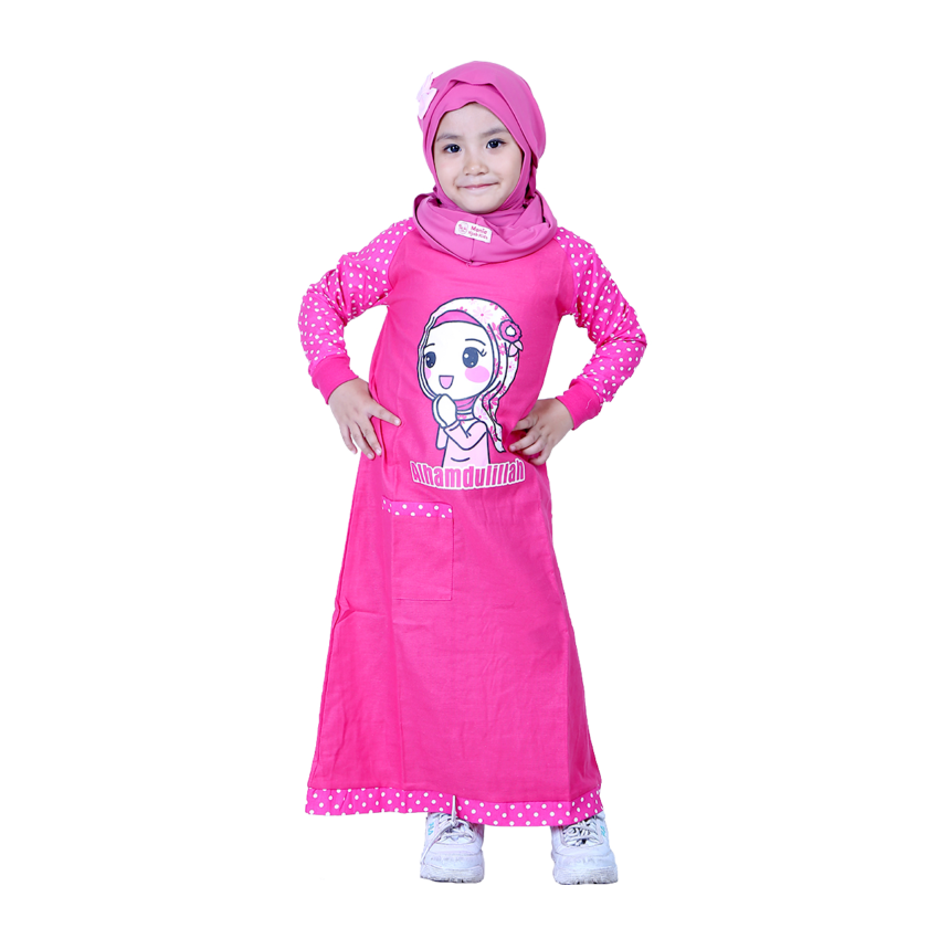Alhamdulillah-Pink-Lengan-Pink-Polkadot-1.png